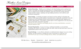 website for heather lasse designs, services