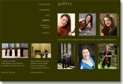website for melia watras, gallery
